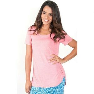 Pink Short Sleeve Round Neck T-shirt Tunic